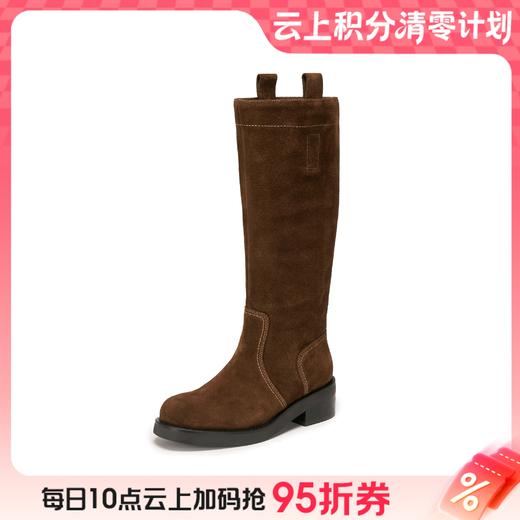 【云粉节】【思加图】BF楼思加图2025新款复古显瘦高筒骑士靴粗跟长筒靴EIJ01, 吊牌价2990，活动价2198 商品图0