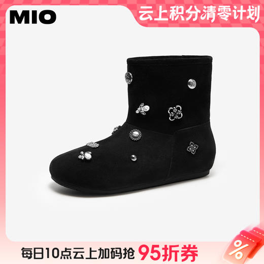 BF楼MIO雪地靴冬季新款金属饰品保暖圆头短款女靴子M256652906吊牌价1598活动价1098 商品图0