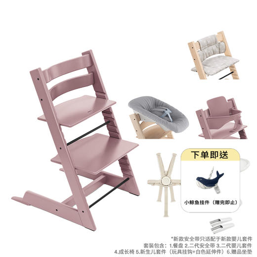 六件套 | 北欧Stokke Tripp Trapp儿童成长椅多功能学坐神器宝宝餐椅 餐椅TT 护栏套件 餐盘 安全带 新生儿套件 普通坐垫(随机款) 商品图0