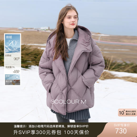 【90白鹅绒】三彩2025冬季新款防水鹅绒服易打理羽绒服M 商品图0