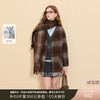 【绵羊毛】三彩2025冬季新款格纹双面呢大衣围巾毛呢外套M 商品缩略图0
