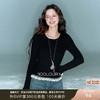 三彩2025冬季新款修身圆领针织衫花边打底衫长袖套头衫M 商品缩略图0