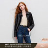 三彩2025秋季新款皮衣PU外套休闲翻领宽松插肩袖开衫M 商品缩略图0