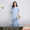 三彩2025夏季新款新疆长绒棉连衣裙圆领短袖宽松A字裙长裙S 商品缩略图0