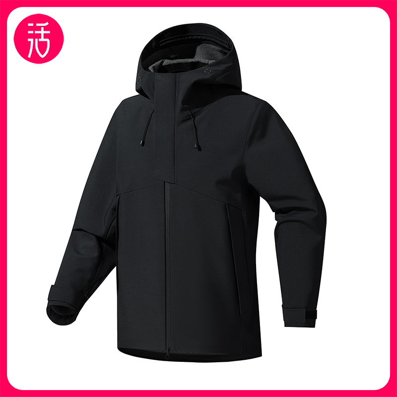 2件减20！加厚加绒冬款【商务老钱风 顶配工艺剪裁】Link Polaris户外硬核加绒加厚情侣款连帽休闲磁吸软壳夹克防风防溅水外套