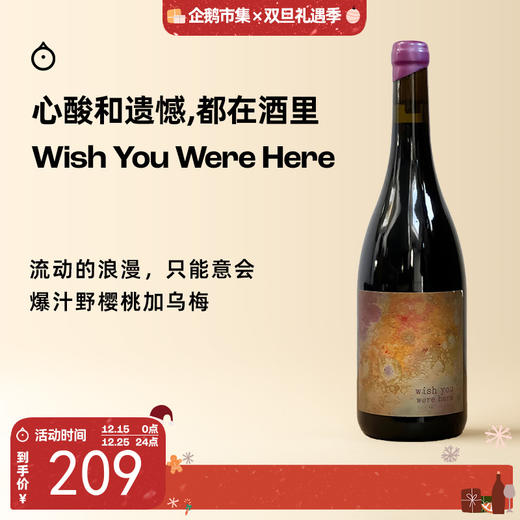 企鹅市集|小酒馆爆款自然酒 Wish You Were Here 愿你在此·干红葡萄酒2021 野樱桃乌梅汁  商品图0