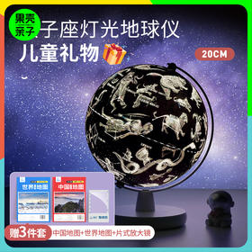 【享中国地图+世界地图+片式放大镜】北斗双子座触控星座灯光AR地球仪 马卡龙色20cm