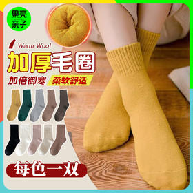 【29.9元10双，均码35-40码可穿】柠檬舒品Lemonsox成人款冬季加厚纯色毛圈袜雪地袜 NC1138/NC622
