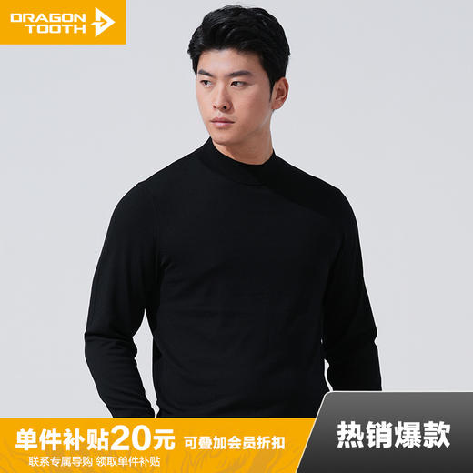 龙牙隐之云榕美丽诺羊毛半高领毛衣保暖舒适休闲男士 商品图0