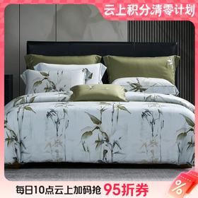 10楼 寐  四件套 天丝印花大床单四件套：墨影.翠竹 吊牌价3999-4699元 活动价3199-3759元