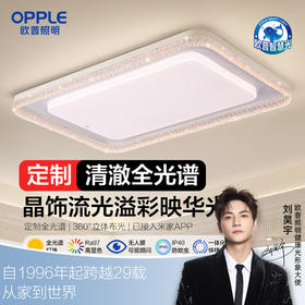 欧普（OPPLE）心澈客厅简约现代奶油风仿水晶光效吸顶灯