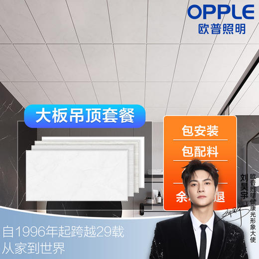 爆款🔥欧普铝扣板套餐集成吊顶厨房浴室卫生间天花板自装满4㎡包安装辅材 商品图0