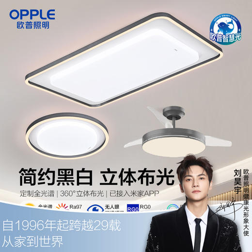 欧普（OPPLE）心莹客厅简约现代卧室线面吸顶灯套餐 商品图0