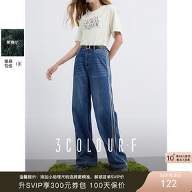 三彩独醒2025春季新款莱赛尔牛仔裤毛边宽松直筒裤休闲长裤F