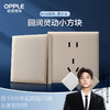 欧普（OPPLE）开关插座W18悦灵晨夕金usb空调16A插座五孔10A面板暗装二开多控 商品缩略图0