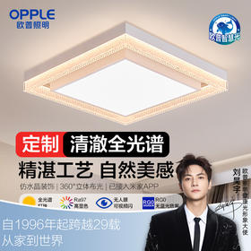 欧普（OPPLE）轩影卧室设计美学方形仿水晶光效吸顶灯