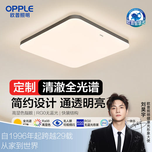 欧普（OPPLE）辰月卧室极简风方形吸顶灯 商品图0