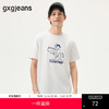 gxg.jeans男装 白色趣味图案时尚潮流宽松圆领短袖T恤男 25夏热卖 商品缩略图0
