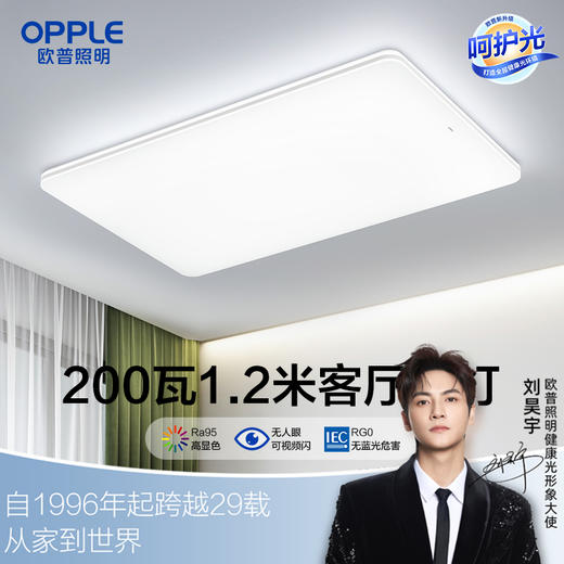 欧普（OPPLE）1.2m大尺寸LED呵护光护眼灯具饰客厅卧室吸顶灯凝月 商品图0