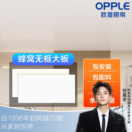 欧普铝扣板蜂窝大板集成吊顶厨房浴室卫生间天花板自装满4㎡包辅材安装 商品图0