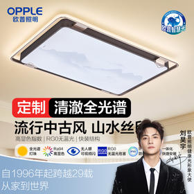 欧普（OPPLE）山岚客厅中古风线面新中式吸顶灯套餐