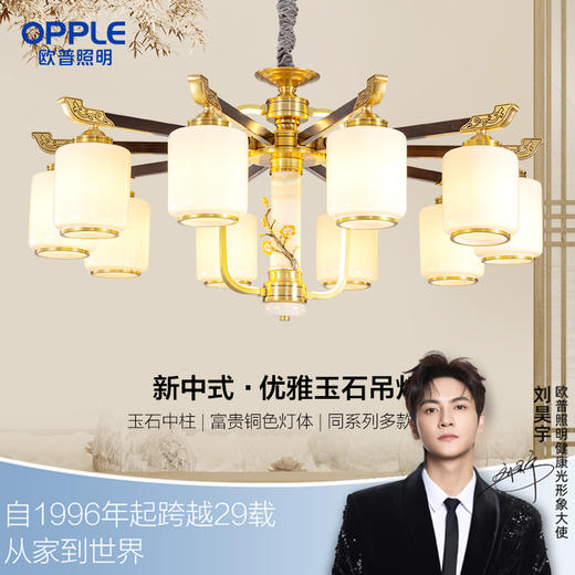 欧普（OPPLE）蕙质兰心新中式吊灯茶室风铃侘寂风卧室餐厅吊灯高级感餐桌灯具 商品图0