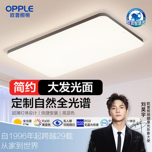 欧普（OPPLE）吸顶灯简约LED现代客厅卧室书房灯具套装现代简约风铭宇智能 商品图0