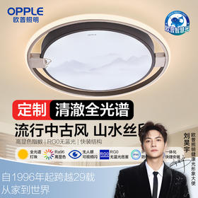 欧普（OPPLE）山岚卧室中古风新中式圆形吸顶灯