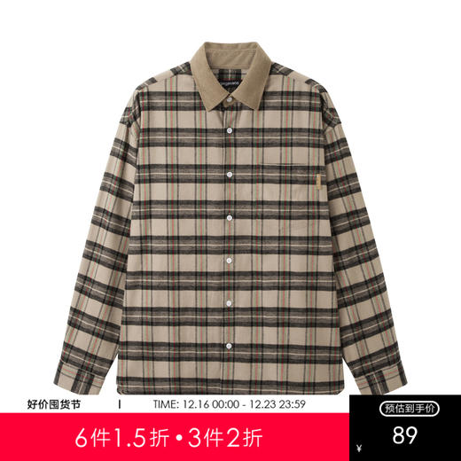 gxg.jeans男装秋季翻领格纹设计长袖衬衫 热卖衬衫 JEX10301423 商品图0