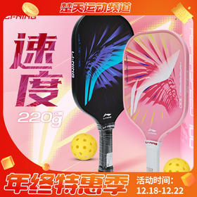 李宁匹克球拍HYPERSPEED 100入门训练速度型挥拍灵活全碳纤维运动球拍