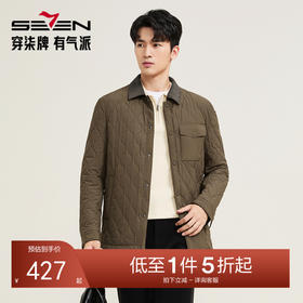 【灯芯绒撞色领】柒牌男装抗皱棉服2025秋冬新款男士休闲潮流外套129E70510