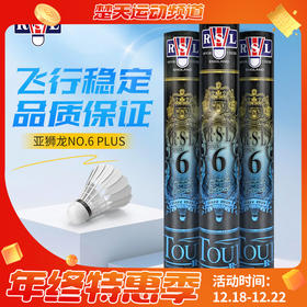 亚狮龙RSL6号球羽毛球NO.6 PLUS飞行稳定耐打训练鸭毛球
