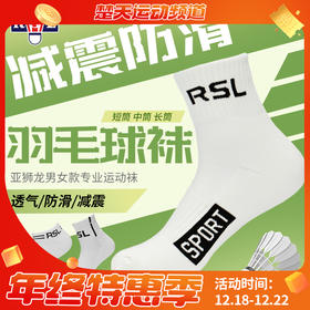 RSL亚狮龙羽毛球袜RSL-101 防臭吸汗透气运动袜