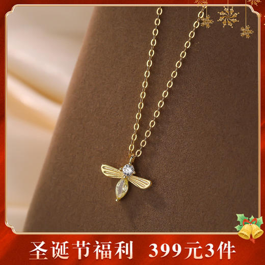 【蜜蜂少女】S925纯银锆石项链【YXS-A4845】 商品图0