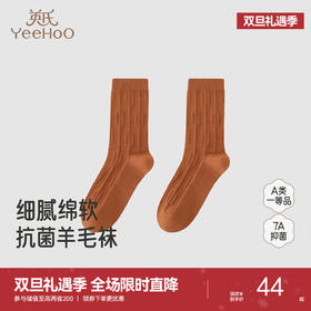 【商场同款】英氏儿童羊毛袜大童中袜7A抗菌提花男童女童秋冬