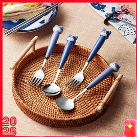 【共禾京品萌宠餐具套装】日式手绘 不易磨损褪色 历久弥新 ~