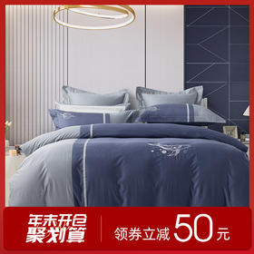 多喜爱 全棉新疆精梳棉简约时尚三/四件套 星辰入梦cs