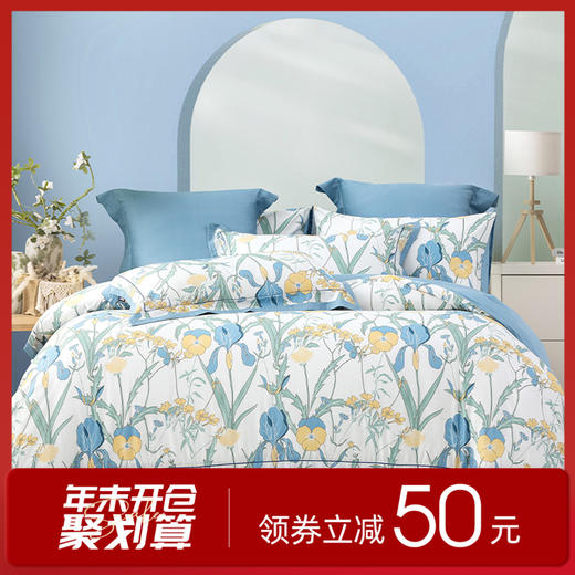 多喜爱 全棉新疆棉斜纹三/四件套 花溪畔 商品图0