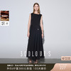 三彩2025夏季新款醋酸连衣裙一字领无袖A字裙收腰长裙优雅S 商品缩略图0