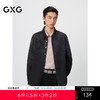 GXG男装 黑色镭射扎花时尚潮流外穿式牛仔衬衫外套男 25年春热卖 商品缩略图0