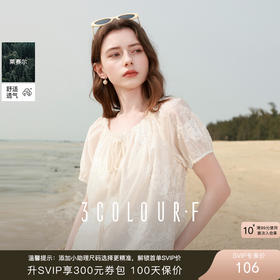 三彩独醒2025夏季新款系带圆领宽松莱赛尔绣花衬衣套头小衫清冷F