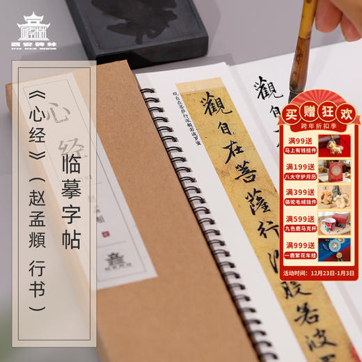 【售完无补-重复链接】西安碑林博物馆【心经长条临摹字帖】赵孟頫行书毛笔书法字帖成人初学者近距离临摹 商品图0