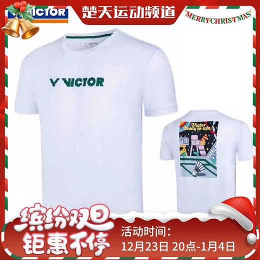 VICTOR威克多2025新款羽毛球服男女款速干衣训练系列针织运动短袖T恤 T-50034 商品图0