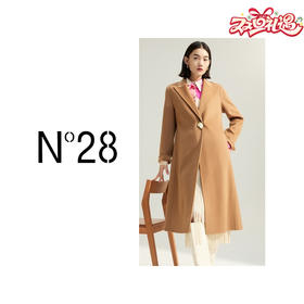 N°28 肚腩克星“纸片人大衣山羊绒”女装毛呢外套修身显瘦中长款大衣8251D232 