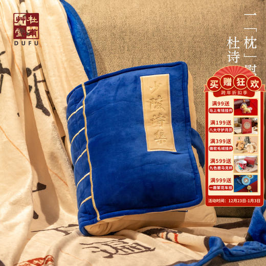 杜甫草堂【少陵诗集抱枕】客厅沙发抱枕车载抱枕刺绣工艺超柔面料 商品图0