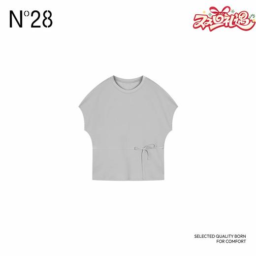 N°28 ‘卢浮宫’2025春季新款休闲百搭纯色短袖女士气质短款T恤895131T308 商品图0