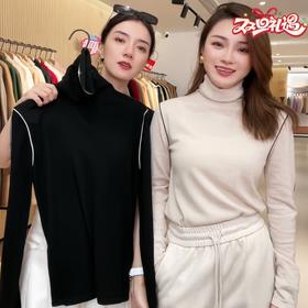 【破价】N°28 简约时尚百搭高领正肩长袖极细100%绵羊毛衫打底衫9331M043