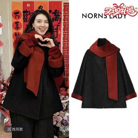 NORNS LADY诺恩【围巾大衣】秋冬款双面双色绵羊毛大衣外套 T24WA37363