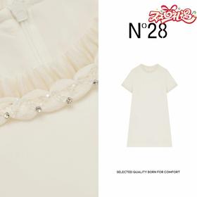 N°28 '千金梦幻'2025夏季新款时尚气质女士连衣裙 圆领短袖千金风中长裙885231L501