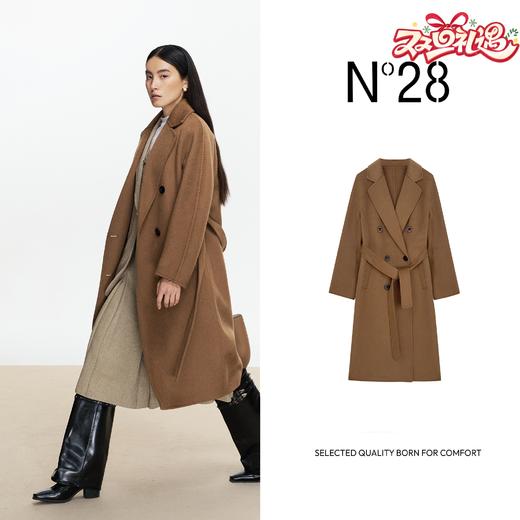 N°28 “30%骆驼绒”大衣长款双排扣毛呢外套8352D836 商品图0